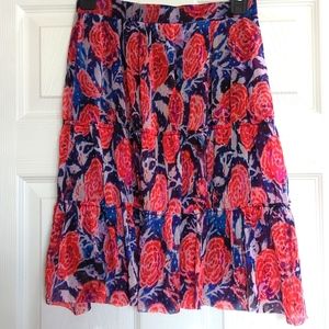 Fuzzi Jean Paul Gaultier Women's Floral printed Blue & Red Skirt